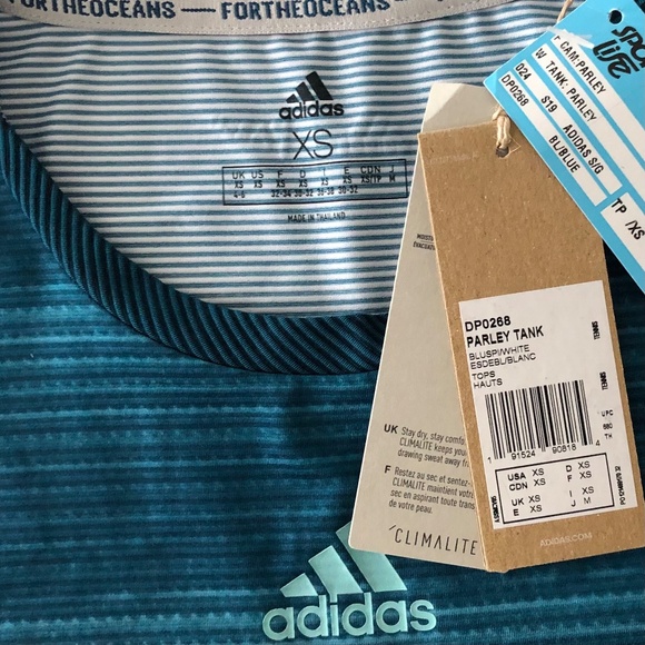 ADIDAS x Parley Tennis Tank Blue White Top XS - Picture 6 of 10